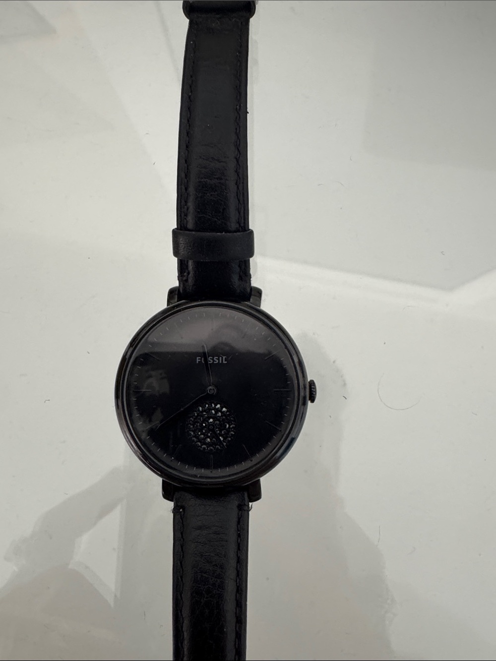 Fossil Black Leather Watch